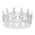 Elegant silver alloy tiara with sparkling teardrop rhinestones for kids' birthday - 12-Head Style / Silver