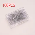 Set of 100 diamond-head decorative straight pins stored in a clear plastic storage box - Crystal Head Pins / 100 Pieces/Pack (6*38mm)