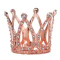 Elegant rose gold alloy crown with clear crystals for cake decoration and hair accessory - Multi-Drill Pointed Crown Style / Rose Gold