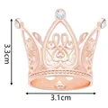 Rose gold alloy crown with crystals for kids' birthday parties, 3.1x3.3cm - Hollow Heart and Scroll Pattern Style / Rose Gold