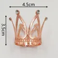 Rose gold alloy crown decoration with rhinestones for kids birthday parties - 4.5cm width - 6-Drill Mini Pointed Style / Rose Gold