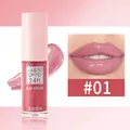 Detail of BMBN shimmer lip gloss shade #01 showing glittery texture and high shine finish - #01 Shimmer Pink
