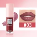 Detailed view of BMBN shimmering lip gloss showing glitter texture on lips shade #03 - #03 Shimmer Berry