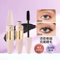 Nahaufnahme der BMBN Mascara-Bürste zeigt Verdichtungs- und Curleffekt auf Wimpern - Schwarz