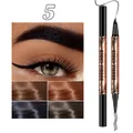 QICIY double-ended 2-in-1 eyebrow pencil and eyeliner with 4-tip fork in shade 5 - Black Grey Series (Q563-02#) / Black