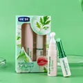 Detailed shot of DK'DE plant squalane 2-in-1 lip care set with mask and balm tubes - Green Plant Squalane