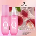 DK'DE Litchi scented hair and body fragrance mist in 90ml pink frosted spray bottle - Litchi (03#LITCHI)