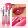 Glossy pink lip essence DK'DE shade 4 with moisturizing radiant finish and metal applicator. - Color 04