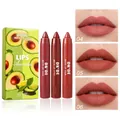 DKDE 3-teiliges mattes Lippenstift-Crayon-Bundle-Set mit Farbmustern und Avocado-Box - Set B (1025) / 3 Stück / Avocado