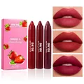 DK'DE Matte Lippenstift-Set Erdbeer-Serie Farbton D mit Lippen-Swatches 10 11 12 - Set D (1025) / 3 Stück / Erdbeere