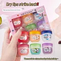 6-piece cute pet fruit moisturizing lip balm set with colorful mini jars for dry lips - Set of 6 / 7g*6