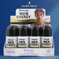 Detailed view of Bosuya Men Energy deodorant roll-ons in a 12-piece retail display box - Super Fresh (2243) / 12 Pieces