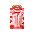 BOSUYA 2-piece strawberry lip care set with magic lip balm and shimmer gloss - Strawberry