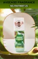 Nahaufnahme der FORMBO Avocado-Körperlotion in der 250-ml-Flasche mit Fruchtmotiven - Avocado / 250ML