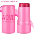 ADMD Jelly Blusher Stick shade NO.4 Splash Berry for moisturizing lip and cheek tint - 04 Splash Berry