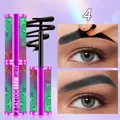 Step-by-step demo of QICIY black peel-off tattoo eyebrow gel for waterproof results - Color 04 / Black