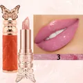 Lápiz labial de mariposa con cambio de color, tono 3 con brillo para labios hidratados - Paquete de 3.5g / Rojo (Q1121)