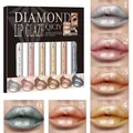 QICIY 6-color glitter lip glaze set with liquid eyeshadow swatches in metallic shades - Jewelry Set Box / Multi-Color Set