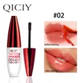 Peel-off lip gloss shade #02 showing application results before and after tearing - 10.00g / #02 Coral Orange