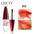 Usage demonstration of QICIY long-lasting peel-off lip gloss in orange color #03 - 10.00g / #03 Bright Orange