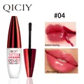 QICIY Long-lasting Peel-off Tattoo Lip Gloss Color #04 Before and After Demonstration - 10.00g / #04 Dark Red