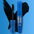 Detailed macro shot of blue QICIY 8D waterproof mascara with water droplets texture. - Q554-10g (Q554) / Black