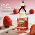 Désodorisant voiture Premium Sassy à la fraise, flacon verre et bouchon en bois - Parfum Fraise (FBCZ066-25)