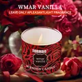 Premium FORMBO Vanille Geurkaars in decoratief glas met rood rozenpatroon 80g kaars - Warme Vanille (FBLZ002-25) / 80.00g