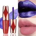 Detail of QICIY peel-off lip tint showing purple metallic and soft pink finish - QZY-1114
