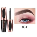 Detail view of QICIY peel-off eyebrow gel 03# showing brush and makeup effect - 03# Dark Brown