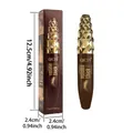 Product dimensions of QICIY brown waterproof mascara shown with its retail packaging box - Q578 Mascara / Brown