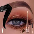 QICIY 2-in-1 waterproof eyebrow tattoo peel-off and gel set in shade 1 dark brown - 01# Dark Brown