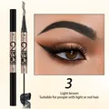 QICIY waterproof 4-claw eyebrow pen and eyebrow tint in shade #3 light brown for red hair - 03# Natural Black