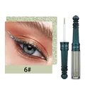 QICIY Wasserfester Glitter Flüssig-Eyeliner Farbton 6 Silber Schimmer Look Finish - Dunkelgrau (6#)