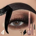 Waterproof 2-in-1 peel-off eyebrow gel and pencil in dark brown for long-lasting makeup - Black