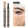 Close-up of 03 Black four-pronged eyebrow pencil with natural hair-like stroke effect - 03# Black