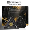 FORMBO 2-in-1 black charcoal hair and body soap bar with premium triangular packaging box - Black