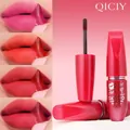 Detail showing the peel-off application of QICIY waterproof lip tint in various shades. - QZY-1126
