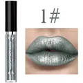 QICIY shimmering silver metallic liquid lip gloss eyeshadow in shade 1# for shiny look - Style 1 / Silver Gray