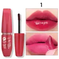 Close-up of red peel-off lip gloss showing application result and removal process - Color 01