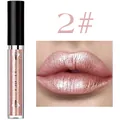 Shimmering liquid lip gloss in shade #2 with metallic pink glitter finish - 2# / Rose Gold