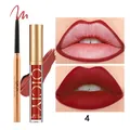QICIY professionelles mattes Lippenkonturenstift- und Lipgloss-Set in Nuance 4 Dunkelrot - Farbe 04 / 3.2g