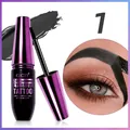 QICIY peel-off eyebrow tattoo gel detail with applicator brush and black tint effect - Black