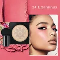Detailed view of mushroom head cushion BB cream with model showing Erythrinus shade effect - Erythrinus Red (Q1110)