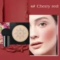 Close-up of mushroom head air cushion BB cream with model makeup in Cherry red shade. - Cherry Red (Q1110)