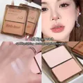 Rich Bear dual-color highlighter and contour palette for radiant and glowing face makeup - 01# Tipsy Peach