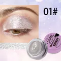 QICIY silver shimmer eyeshadow cream shade 01 with dazzling fine glitter effect and jar - Silver White (01#)
