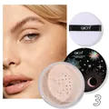 QICIY dreifarbiges schimmerndes loses Puder mit Puderquaste für ein makelloses Make-up Finish - 15.00g / Nuance 03 (Hellrosa Schimmer)