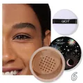 Professioneller QICIY Schimmernder Puder Nuance 6 mit weißer Puderquaste und Sterndeckel - 15.00g / Nuance 06 (Dunkler Schimmer)
