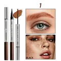 QICIY 2-in-1 Dual-ended Eyebrow Tint and Freckle Pen in Black, Waterproof Makeup. - No.1 Black